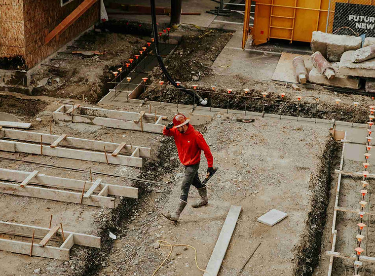 roofer, working and constructing a new flat roof